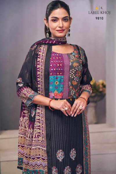 LABEL KHOJ AJRAK 9808 TO 9811 DESIGNER SILK SALWAR SUIT WHOLESALER IN INDIA